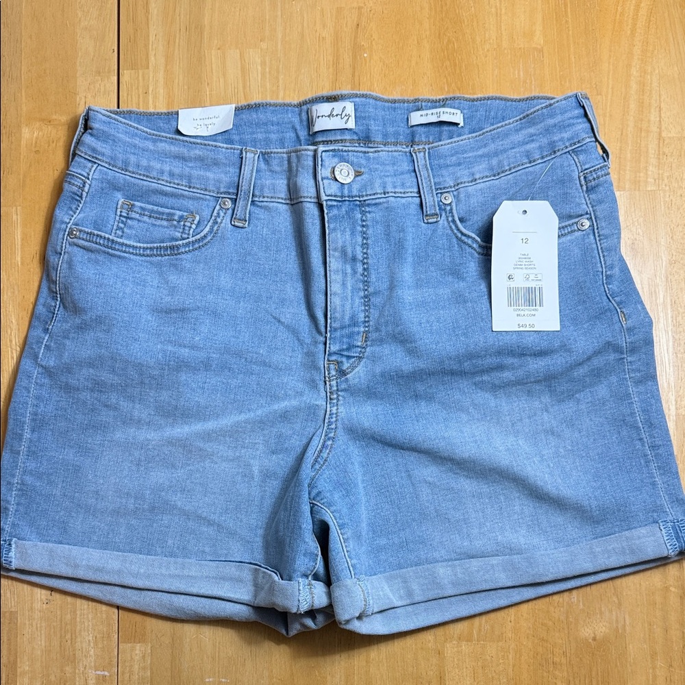 Wonderly Light Blue Jean Shorts
